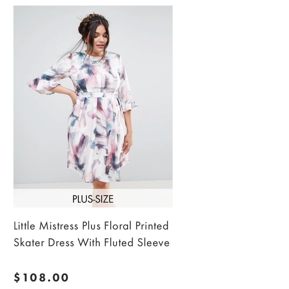 Floral Printed Dress with Fluted Sleeve - Picture 6 of 8